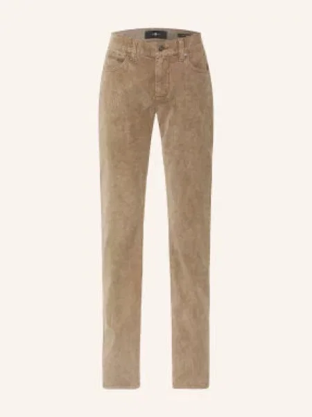 7 For All Mankind Spodnie Z Sztruksu The Straight Krój Prosty beige beżowe