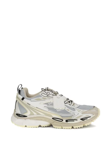 Sneakerși Off-white cu șireturi din dantelă alb