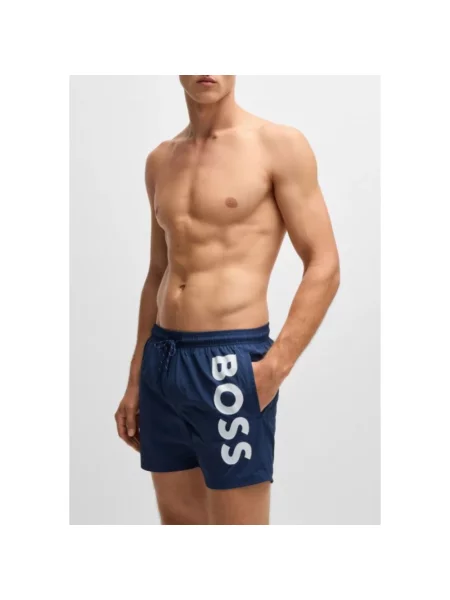 BOSS Szorty kąpielowe Octopus Granatowy niebieskie