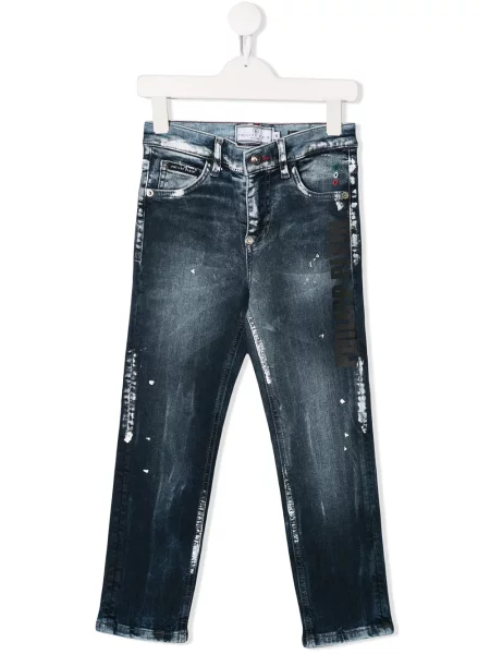Jeansy dziecięce Philipp Plein niebieskie