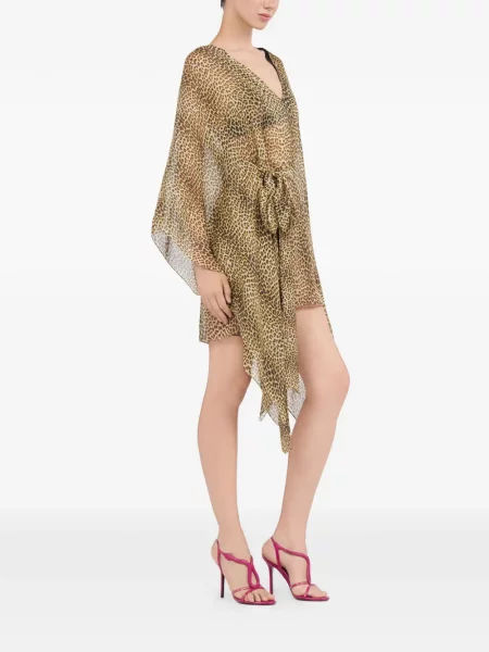 Rochie Roberto Cavalli cu imagine cu model leopard cu legături