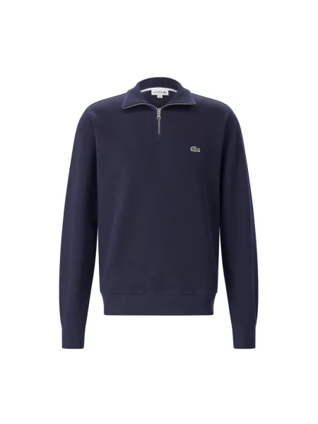 Lacoste Bluza Mężczyźni niebieski jednolity 3 granatowa