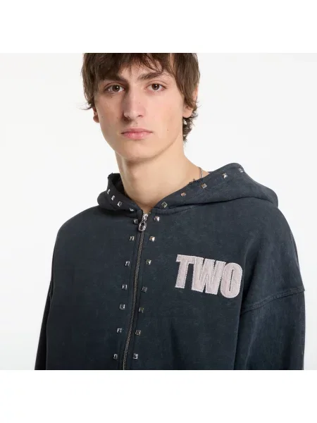 Mikina na zips Twojeys s cvočkami čierna