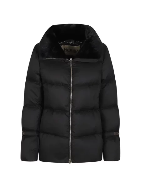Gulerat palton de blană Herno cu blană negru