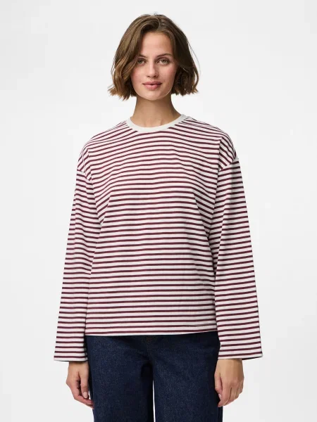 PIECES Tricou PCSADIE roșu carmin alb
