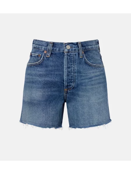 Pantaloni scurți din denim Agolde albastru