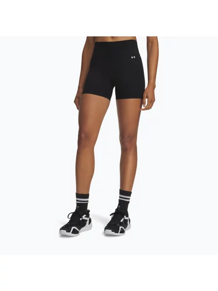 Pantaloni scurți de antrenament pentru femei Under Armour Motion Middy ultimate black/white alb