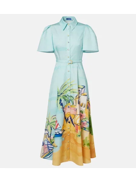 Rochie tip cămașă Leo Lin de costum albastru
