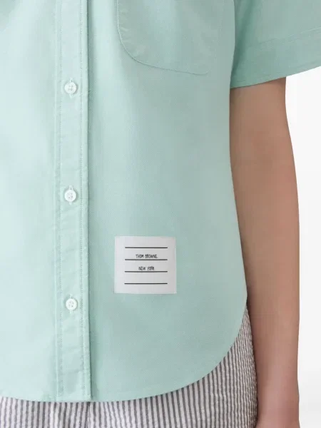 Cămașă Thom Browne din țesătură twill albastru