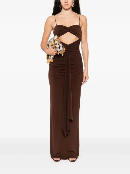 Rochie maxi Nissa de costum maro