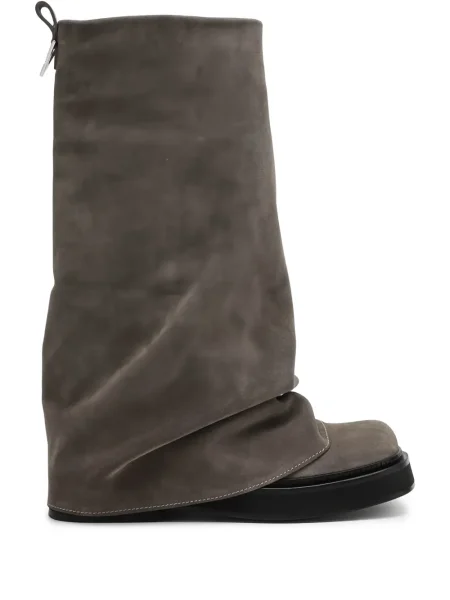 Botine The Attico din piele de căprioară gri