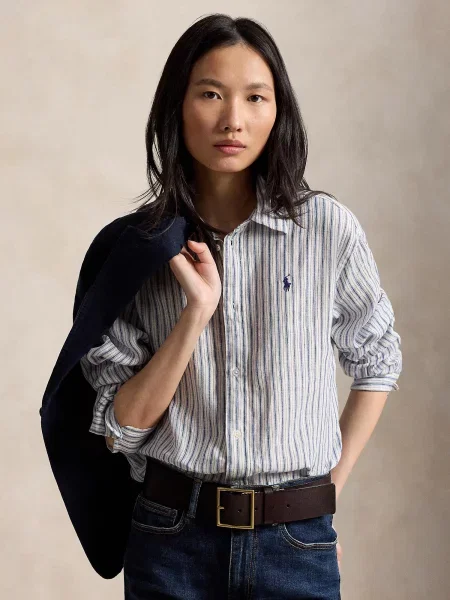 Polo Ralph Lauren Blúzka tmavomodrá / biela modrá