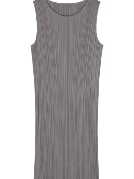Плисиран костюм сукман Pleats Please Issey Miyake без ръкави сиво