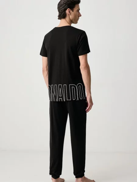 Férfi pizsama Pyjama Short black. Méret: S fekete