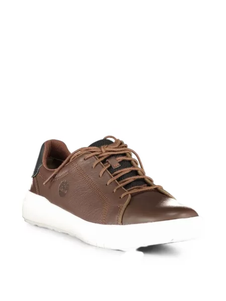 Fűzős bőr sneaker Timberland barna