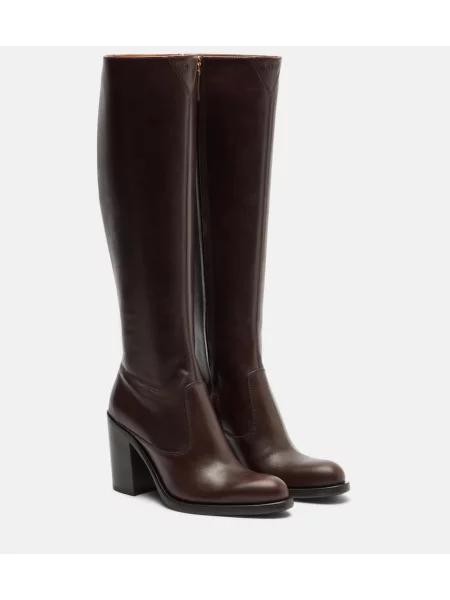 Cizme Chloé din piele maro
