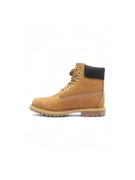 Botki Timberland skórzane na płaskim obcasie beżowe