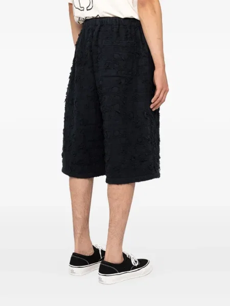 Pantaloni scurți Kamiya zdrențuiți negru