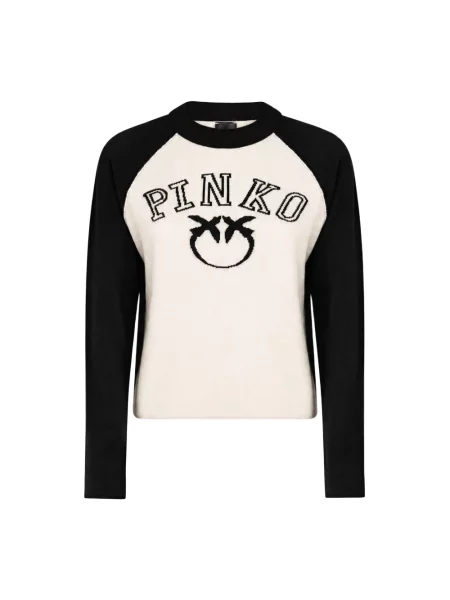 Lniany sweter Pinko czarny