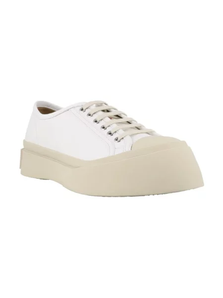Sneakersy Marni sznurowane skórzane białe