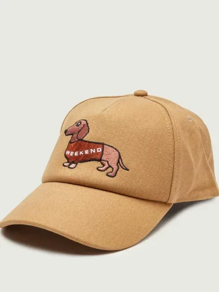 Weekend Max Mara Șapcă GUFO maro cămilă / maro / brocart alb