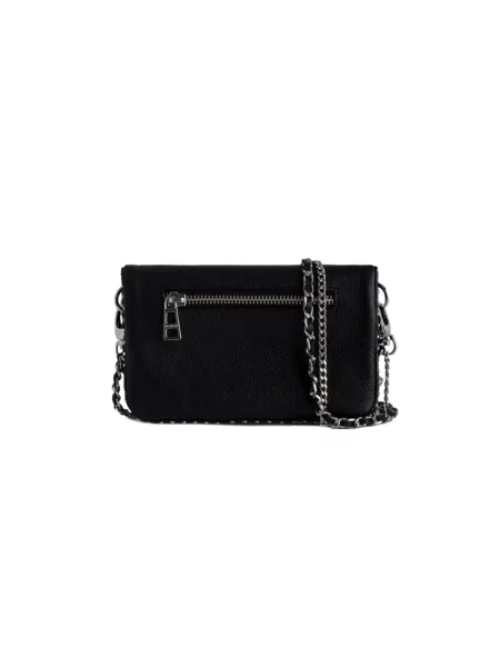 ZADIG&VOLTAIRE torebka skórzana ROCK NANO GRAINED LEATH STUDS czarna