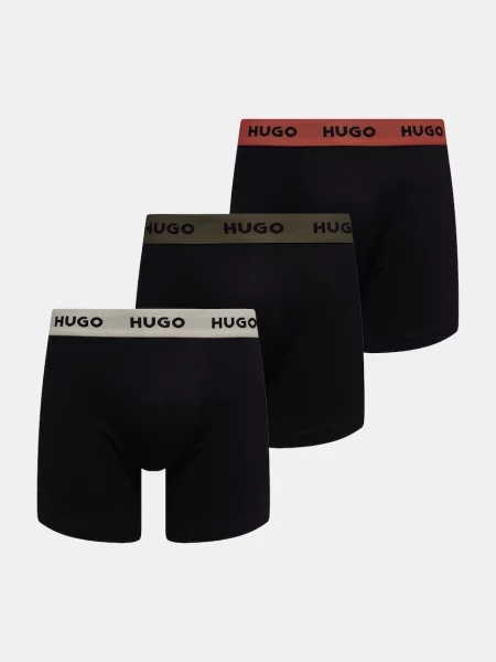 HUGO bokserki z BOXERBR TRIPLET PACK czarne