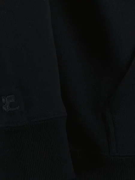 Hanorac cu glugă Courreges cu broderie negru