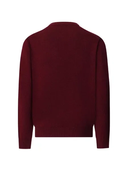Pulover Hackett cu broderie cu decolteu rotund roșu