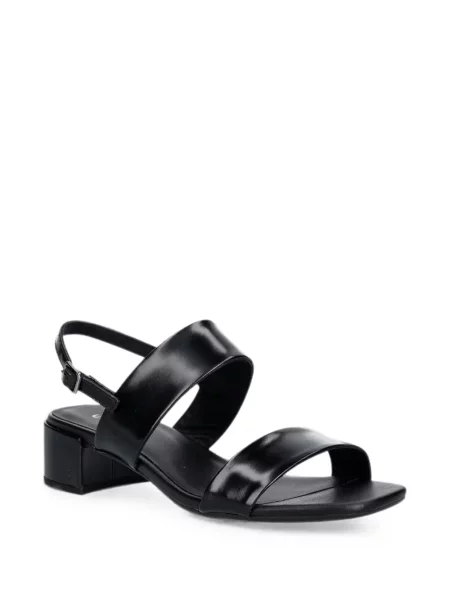 Sandale Ecco din piele cu cataramă negru