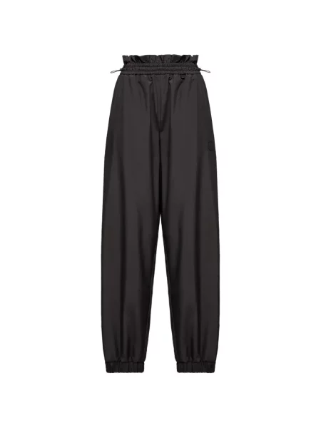 Pantaloni Moncler cu volane alergare cu cordon negru