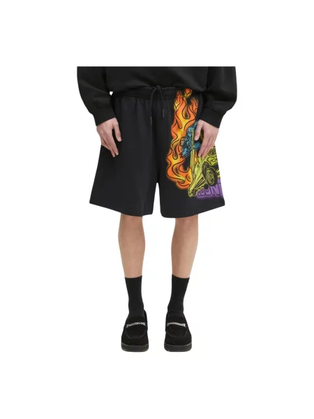 Marcelo Burlon szorty County Flame Comfy Sweatshort Black Red czarny
