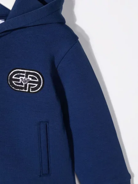 Bluza z kapturem dziecięca Emporio Armani niebieska