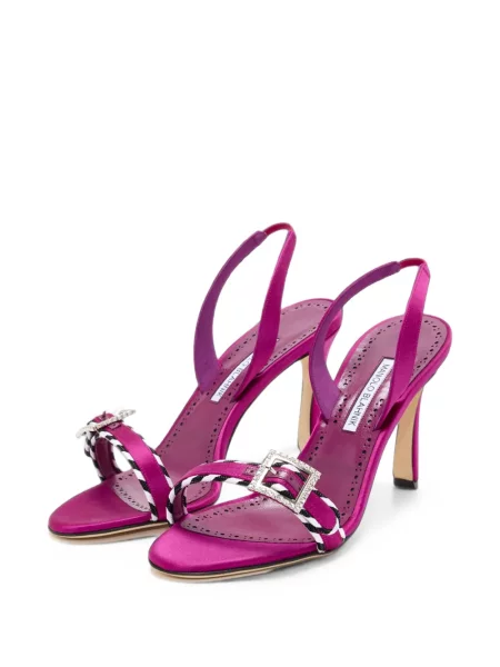 Sandale Manolo Blahnik cu cataramă roz