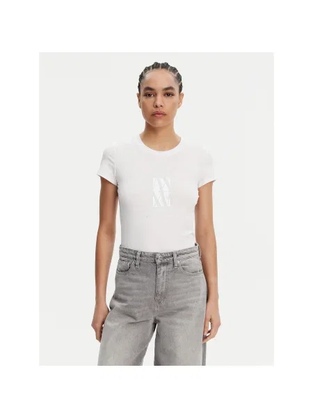 Armani Exchange Póló Slim Fit fehér