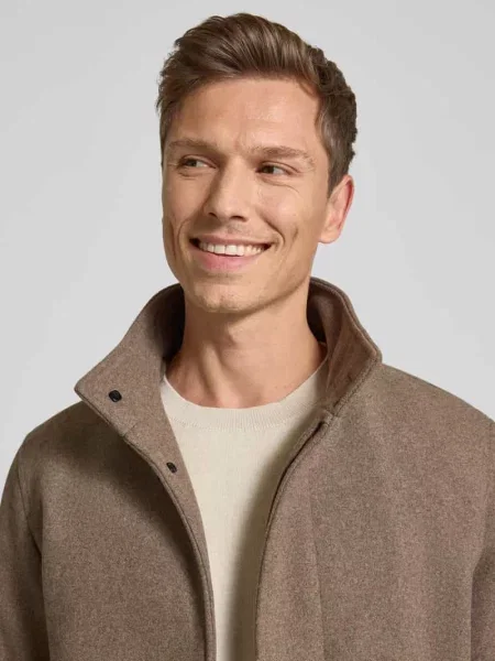 Płaszcz z mieszanki wełny ze stójką i wpuszczanymi Jack & Jones Premium