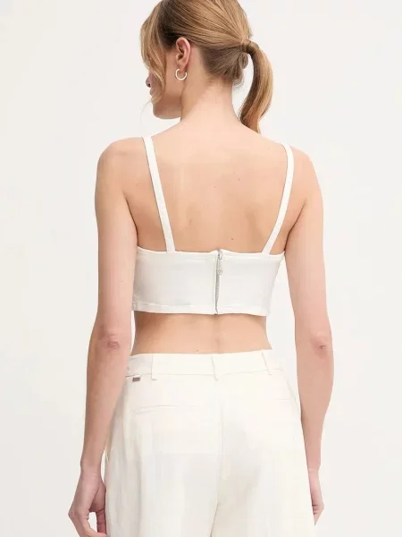 Džínový top Calvin Klein Jeans béžový