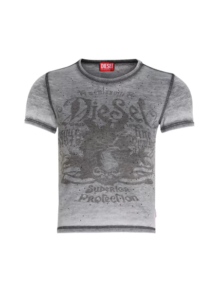DIESEL Tricou T-UNCUTIES gri metalic / amestecat negru