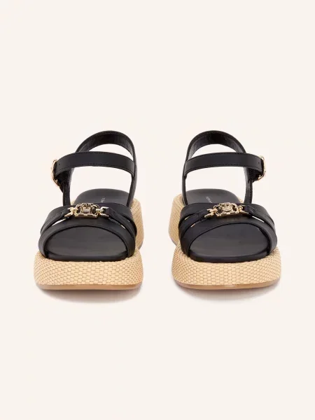 Tommy Hilfiger Sandałki Na Platformie schwarz czarne