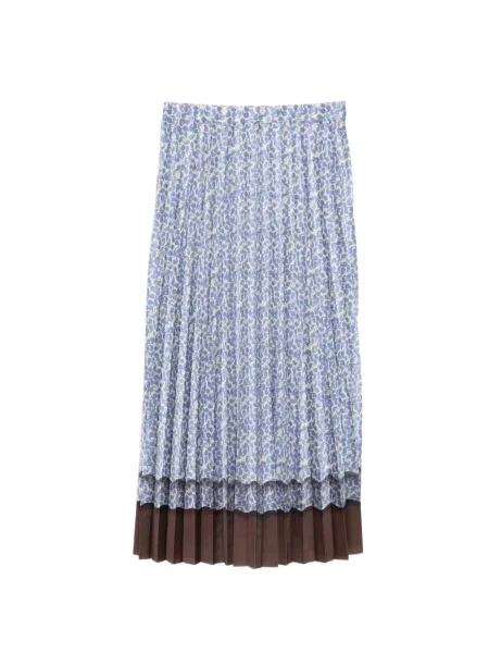 Fustă midi Jnby cu imagine cu model paisley până la genunchi albastru