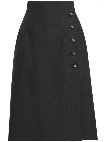 Fustă midi Dolce & Gabbana până la genunchi negru