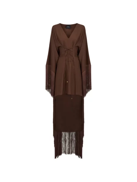 Rochie mini Taller Marmo cu franjuri maro