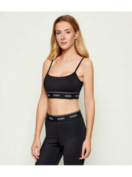 GUESS Sutien sport ALBA negru alb