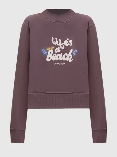 Світшот Life's A Beach Palm Angels фіолетовий