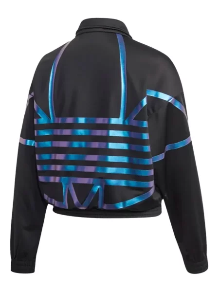 Велурен боди Adidas с принт на цветя розово