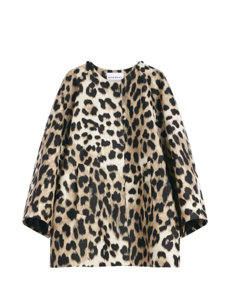 Palton Givenchy cu model leopard din jacard