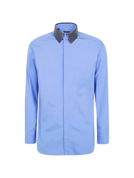 Cămașă Tom Ford din poplin albastru