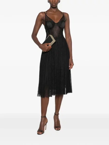 Rochie midi Elisabetta Franchi din dantelă negru