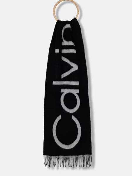 Volnen šal Calvin Klein črna