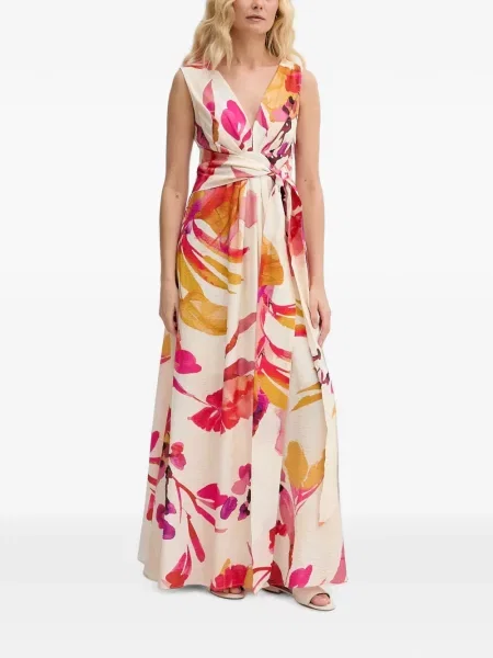 Rochie maxi Lola_casademunt cu model floral cu imagine cu legături